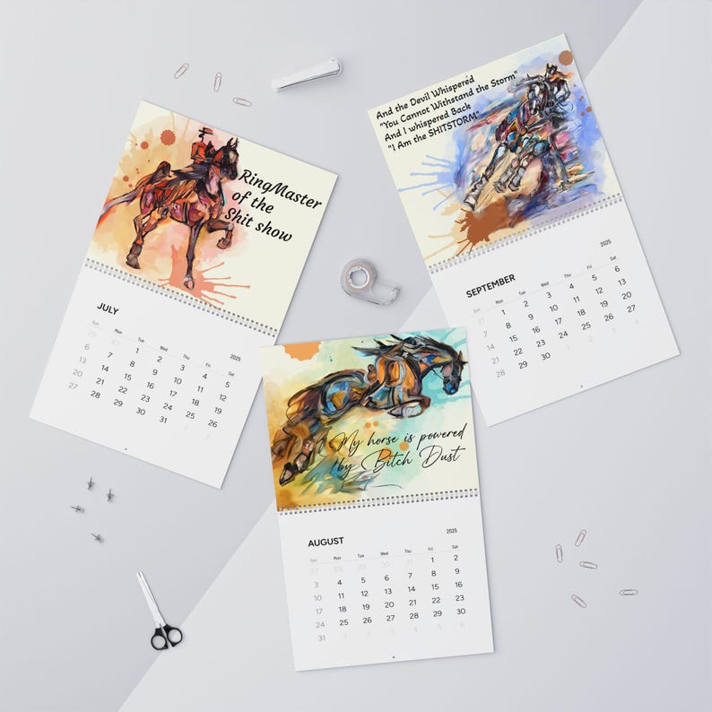 A 2025 Sassy Swearing Raunchy Equestrian Horse Calendar With Original