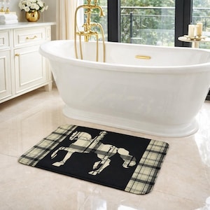 Snaffle Bit dressage Plaid Memory Foam Bath Mat