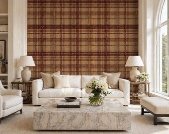 Farmhouse Plaid Equestrian Fabric Luxury Equine Art for Upholstery Custom Home Decor and Sewing Projects 42x36 inches Pure Cotton