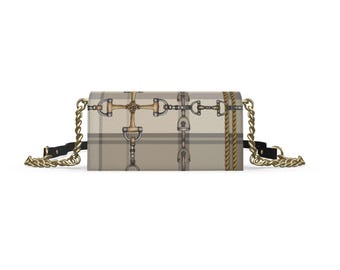 Equestrian Authentic Nappa Leather Kenway Evening Bag Elegant Chaos Bit Leather Bag. Original Art Work