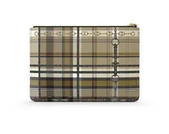 Equestrian Authentic Nappa Leather Small Pouch Elegant Chaos Bit Leather Bag. Original Art Work