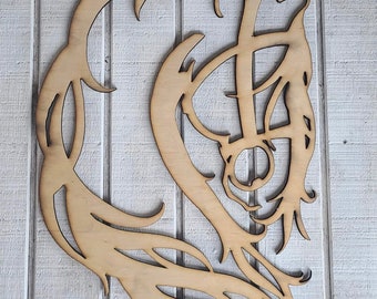 Friesian Baroque Horse Custom Design Cutout - Wood Craft Supplies & Shapes - Laser Cut Horse Head Shape BLANK DIY - Decorated Horse Avail