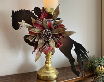 3dRose Western Wild Horses On Faded Gray Barn Wood With Christmas...