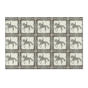 Equestrian Snaffle Bit Pattern Area Rug - Show Stall Mat - Tack Room Rug - Horse Lovers Gift