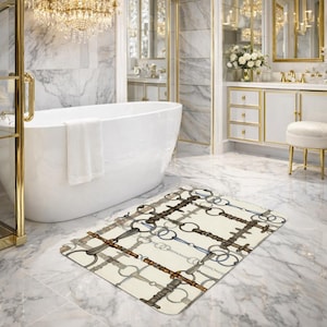 Equestrian Snaffle Bit  Memory Foam Bath Mat