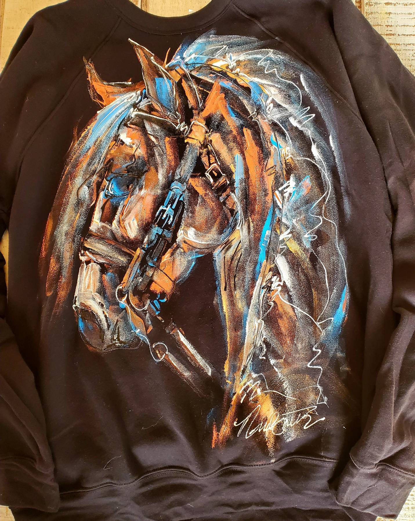 Dressage Horse Head Ladies Hand Painted Shirt Unique - Etsy