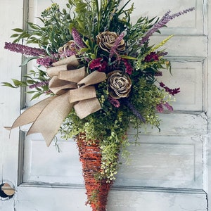 Orange grapevine Carrot Wreath - Rustic Carrot Wreath - Easter Spring Wreath