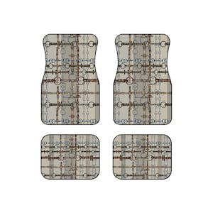 Car Tuck Equestrian Snaffle Bit Mats (Set of 4)