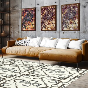 Equestrian Snaffle Bit Pattern Area Rug - Show Stall Mat - 5x7 Tack Room Rug - Horse Lovers Gift