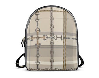 Equestrian Authentic Nappa Leather Colville Backpack Elegant Chaos Bit Leather Bag. Original Art Work