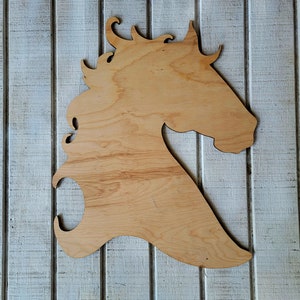 Wood Western Horse Custom Design Cutout - Wooden Craft Supplies & Shapes - Laser Cut Horse Head Shape BLANK DIY - Decorated Horse Available