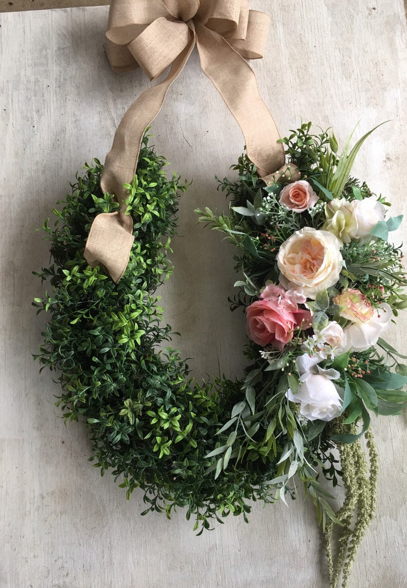 Custom Colors Good Luck Horseshoe Wreath Good Luck Wedding Etsy