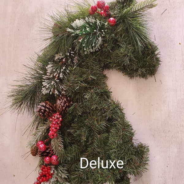 DIY Horse Head Wreath - Pine Horse Head Shaped Wreath - Decorate Your Own Horse Head Wreath with Pine Mane or Deluxe Pine Mane