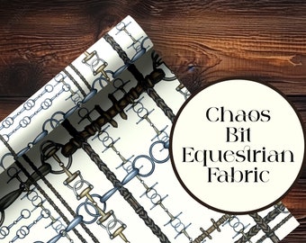 Tela ecuestre Chaos Bit Arte equino de lujo para tapicería Decoración personalizada para el hogar y proyectos de costura 42x36 pulgadas Algodón puro