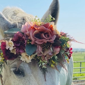 Horse Flower Crown - Horse Photography Prop - Rustic Wedding Decor - Horse Maternity Shoot - Equine Photography Garland - Bridal Photography