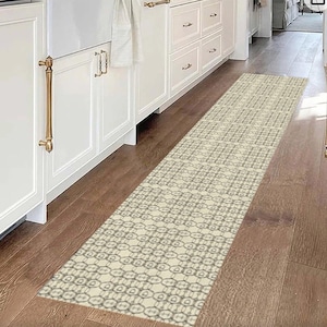 Cream Equestrian Reins and Snaffle Bits Runner Rug - Shimmer Rug With Rubber Backing - Equine Home - Horse Lovers Gift