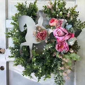 Good Luck Horseshoe Wreath - Mothers Day Gift! Equestrian Decor - Horse Discipline Wreath - Jumping Baroque Horse Wreath