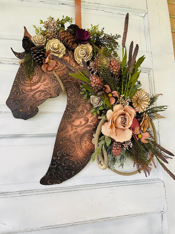 Poitrail Western En Cuir Outillé – Motif Fleurs – Selle Cheval – Occasion