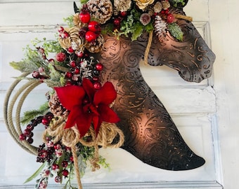 Frosted Winter English Stirrup Swag Wreath Horse and Hound - Etsy Canada