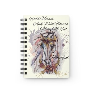 Romantic Watercolor Horse  Spiral Bound Journal. Dressage Notebook