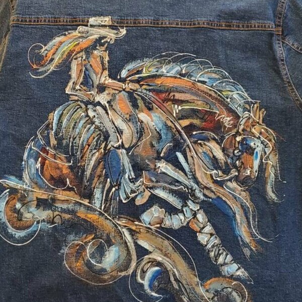 Painted Jean Jacket Etsy