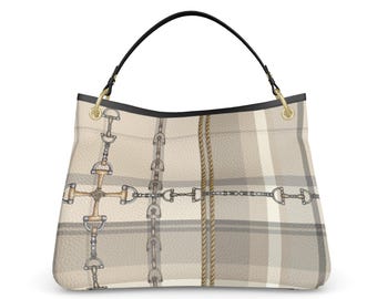 Equestrian Authentic Nappa Leather Talbot Slouch Bag Elegant Chaos Bit Leather Bag. Original Art Work