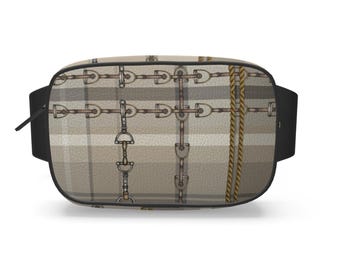 Equestrian Authentic Nappa Leather Curve Belt Bag Elegant Chaos Bit Leather Bag. Original Art Work