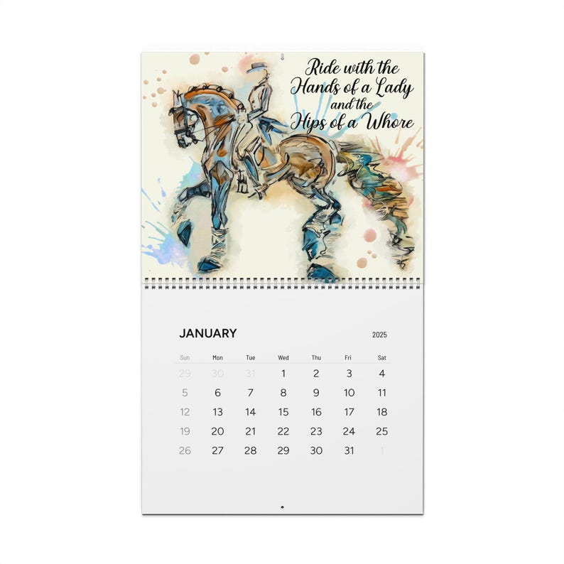 A 2025 Sassy Swearing Raunchy Equestrian Horse Calendar With Original