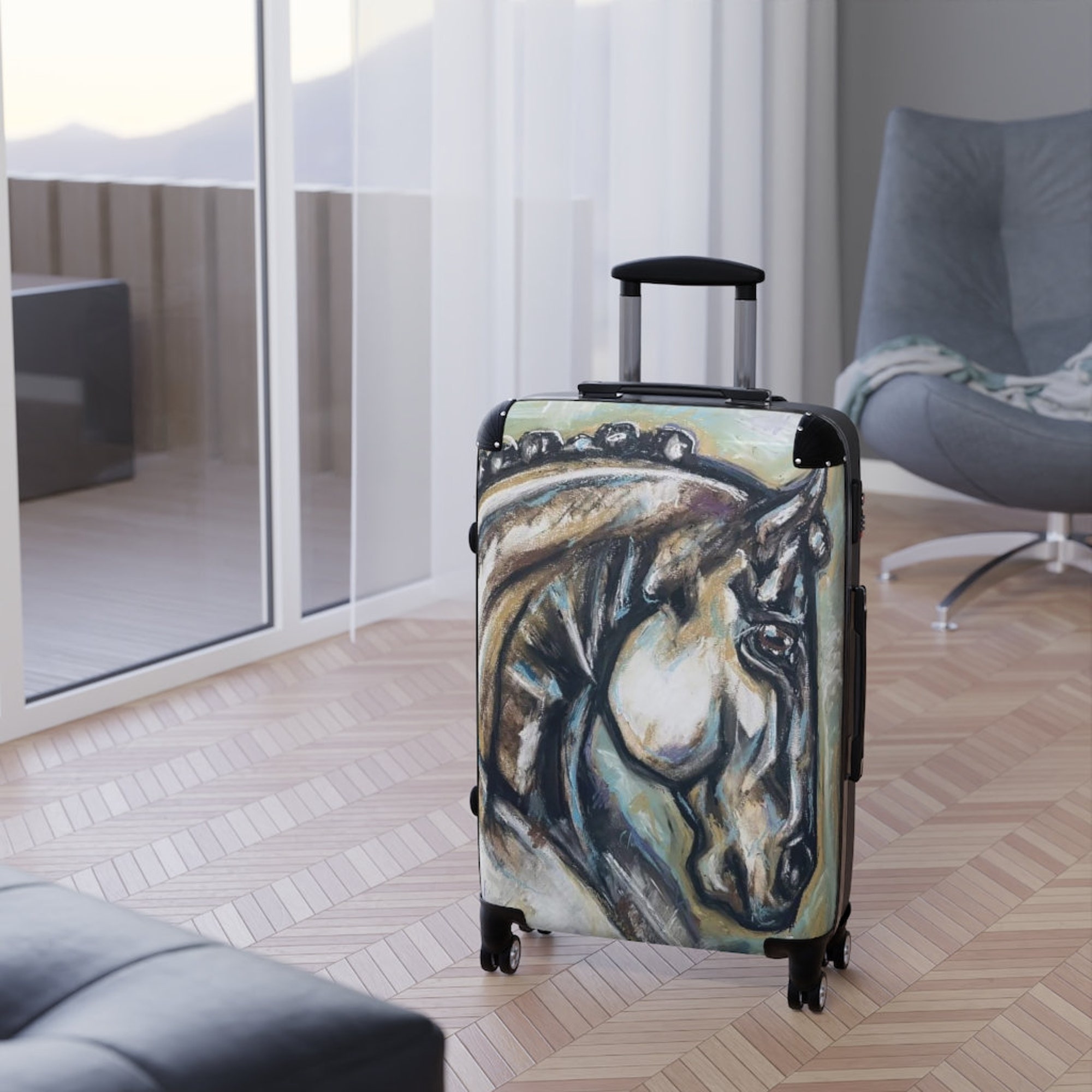 Discover Dressage Horse Suitcase - Equestrian Travel Accessories - Horse Lovers Gift