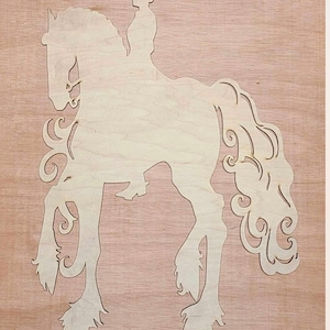 Friesian Baroque Horse Custom Design Cutout - Wooden Craft Supplies & Shapes - Laser Cut Horse Head Shape BLANK DIY - Decorated Horse Avail