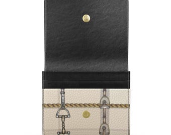 Equestrian Authentic Nappa Leather Small Leather Foldover Purse Elegant Chaos Bit Leather Bag. Original Art Work
