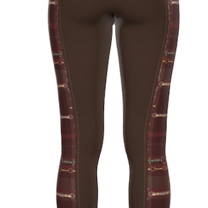 Dressage Snaffle Bit Plaid FAUX full seat equestrian fashion. Horse Lovers Gift. Horse Trainer Gift.