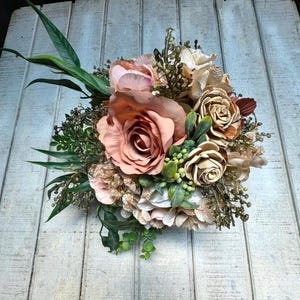 Custom Wedding Bride Bouquet w/ 4 Cake Arrangements - Bridesmaid Flower Bouquet - Bridal Throw Bouquet - Rustic Farmhouse Wedding Decor