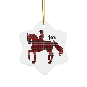 A Joy to the World Ceramic Ornament, Equestrian Christmas Tree Decor