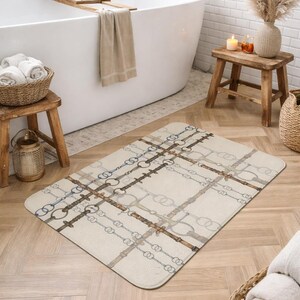 Snaffle Bit Memory Foam Bath Mat Artistic Equestrian Home Decor