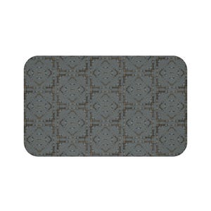 Dark Gray snaffle bit design Horse Bath Mat