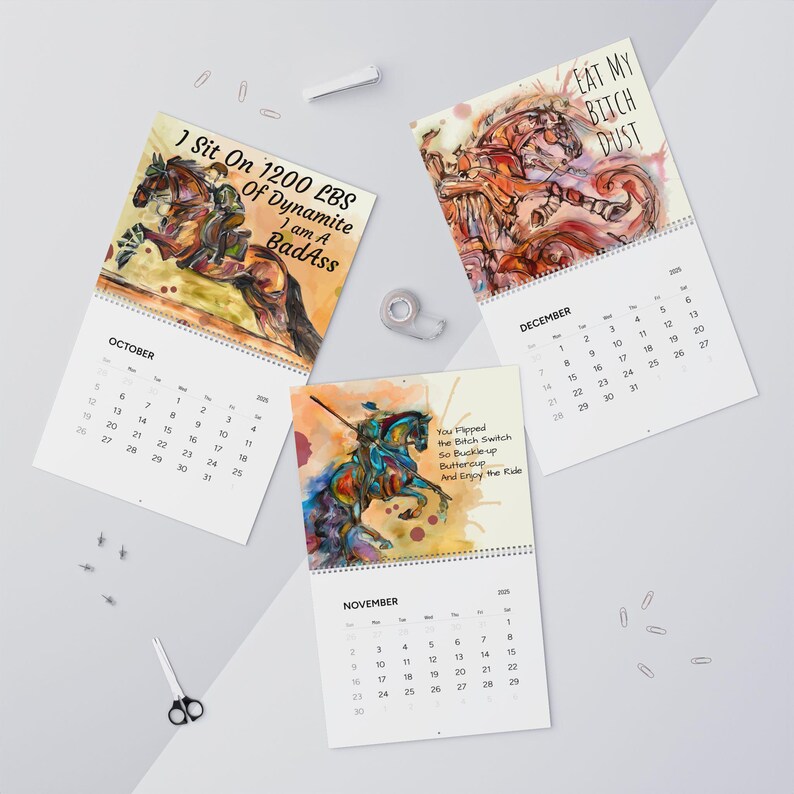 A 2025 Sassy Swearing Raunchy Equestrian Horse Calendar With Original