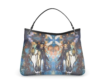 Southwestern Equestrian Authentic Nappa Leather Talbot Slouch Leather Bag. Original Art Work