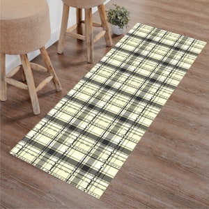 Ivory and Black Equestrian Reins and Snaffle Bits Runner Rug - Shimmer Rug With Rubber Backing - Equine Home - Horse Lovers Gift