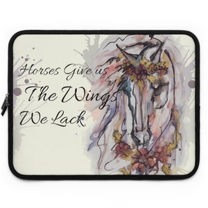 Romantic Horse Watercolor Horse Art Laptop Sleeve