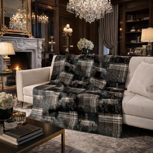 Brown Piaffe Snaffle bit equestrian crushed Velvet Throw.
