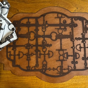 Leather Table PlaceMat . My Signature Snaffle Bit Leather  Table Decor.  Classic Hunter Jumper Equestrian Table Place Mat