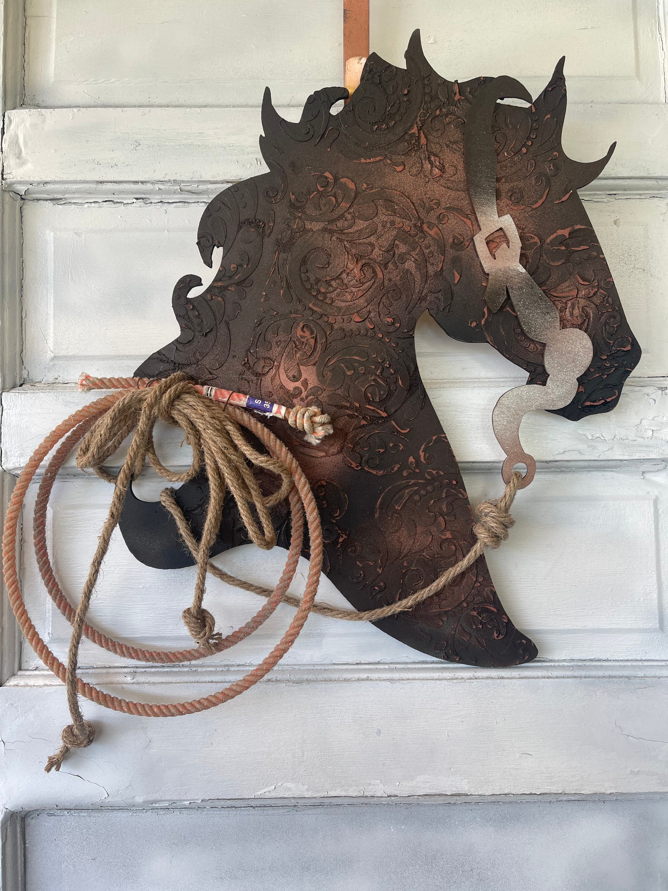 Cowboy Western Cheval Équitation Équine Amure Outil Dans Le Cadre