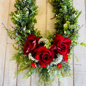 Kentucky Derby Horseshoe Wreath – Red Roses, Farmhouse Barn Decor - Etsy