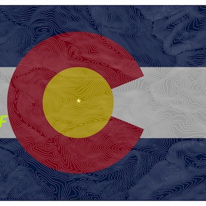 Keystone Colorado Elevation Contour Flag Map