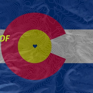 Breckenridge Colorado Elevation Contour kaart met vlag van Colorado