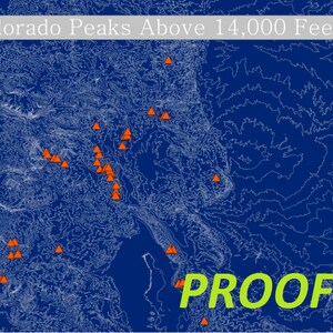 Colorado 14ers Elevation Contours