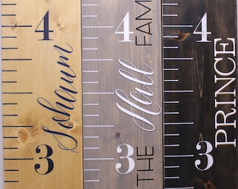 Wood Growth Chart Ruler Painted, Personalized Kids Measuring Stick