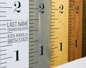 Personalized Growth Chart Ruler, Custom Wood Height Ruler, Giant Kids Measuring Stick