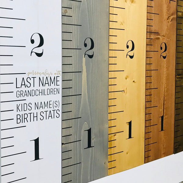 Wood Growth Chart Ruler, Hand Painted Height Chart, Measuring Stick For Kids